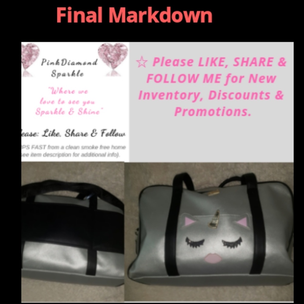 Betsey Johnson Silver Unicorn Weekender